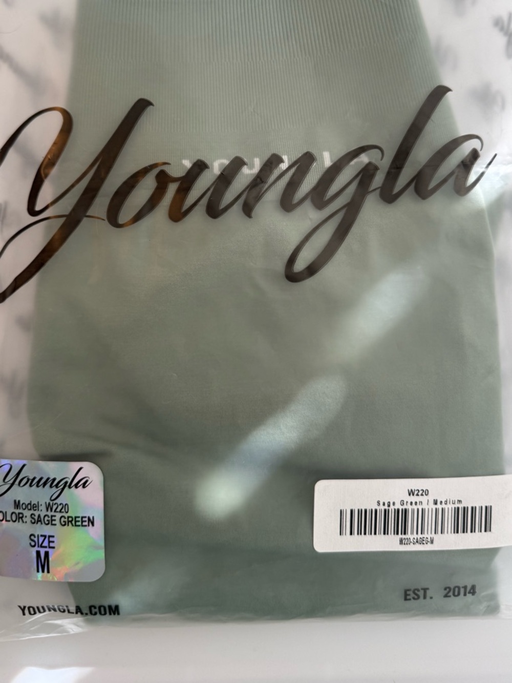 NWOT YoungLA Core Seamless Leggings (W220) - SAGE GREEN SIZE MEDIUM - Picture 6 of 6